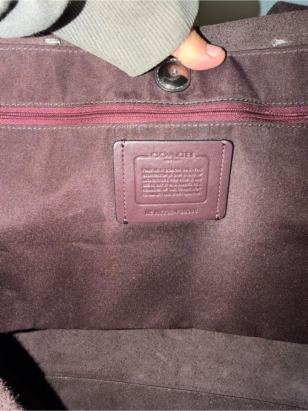 Coach Large Derby Tote Bag- Metallic and Pebble Leather - Picture 7 of 7